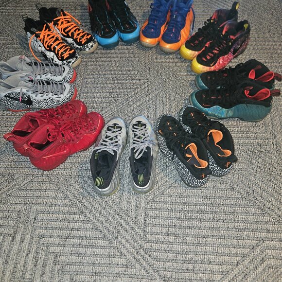 9 pair of Nike Foamposites